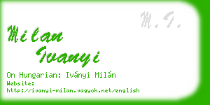 milan ivanyi business card