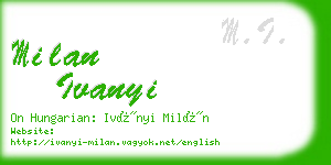 milan ivanyi business card